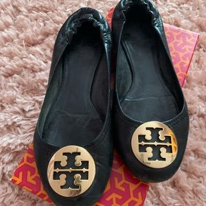Tory Burch used black flats, $40